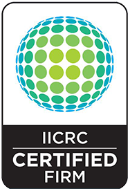 IICRC certified badge flood restoration page